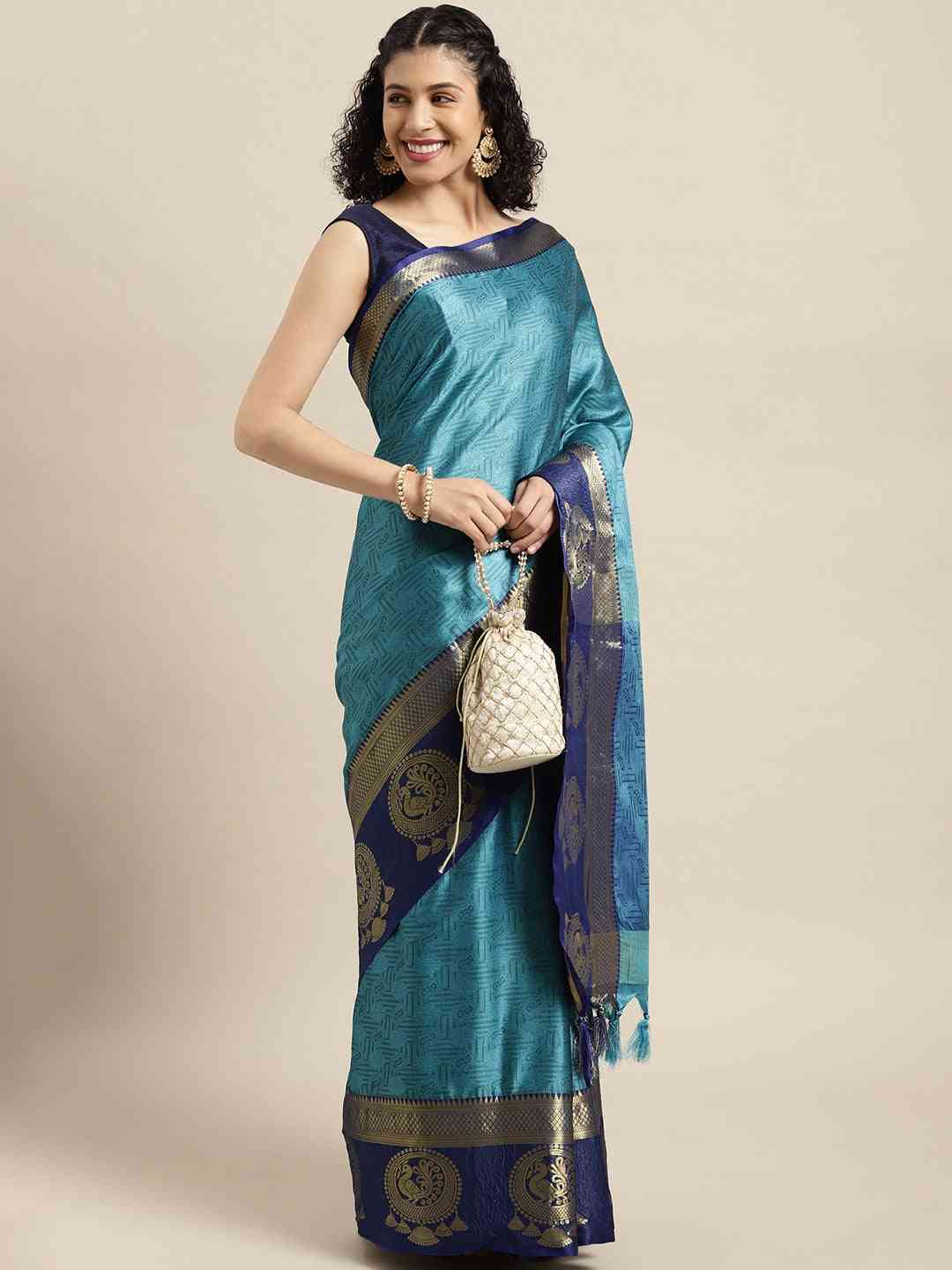 Self Butti Uppada Cotton Silk Saree at Vastranand.