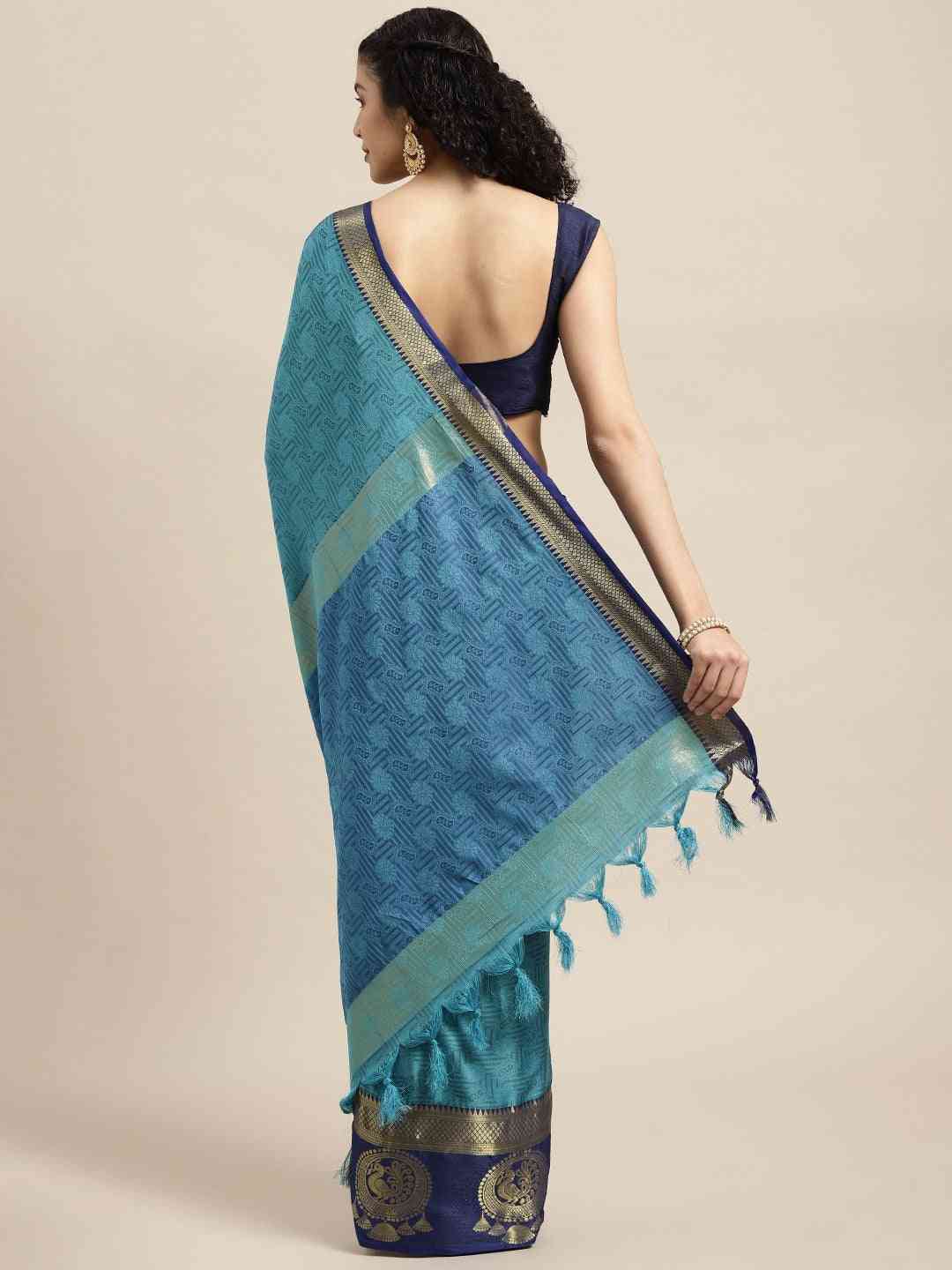 Self Butti Uppada Cotton Silk Saree at Vastranand.