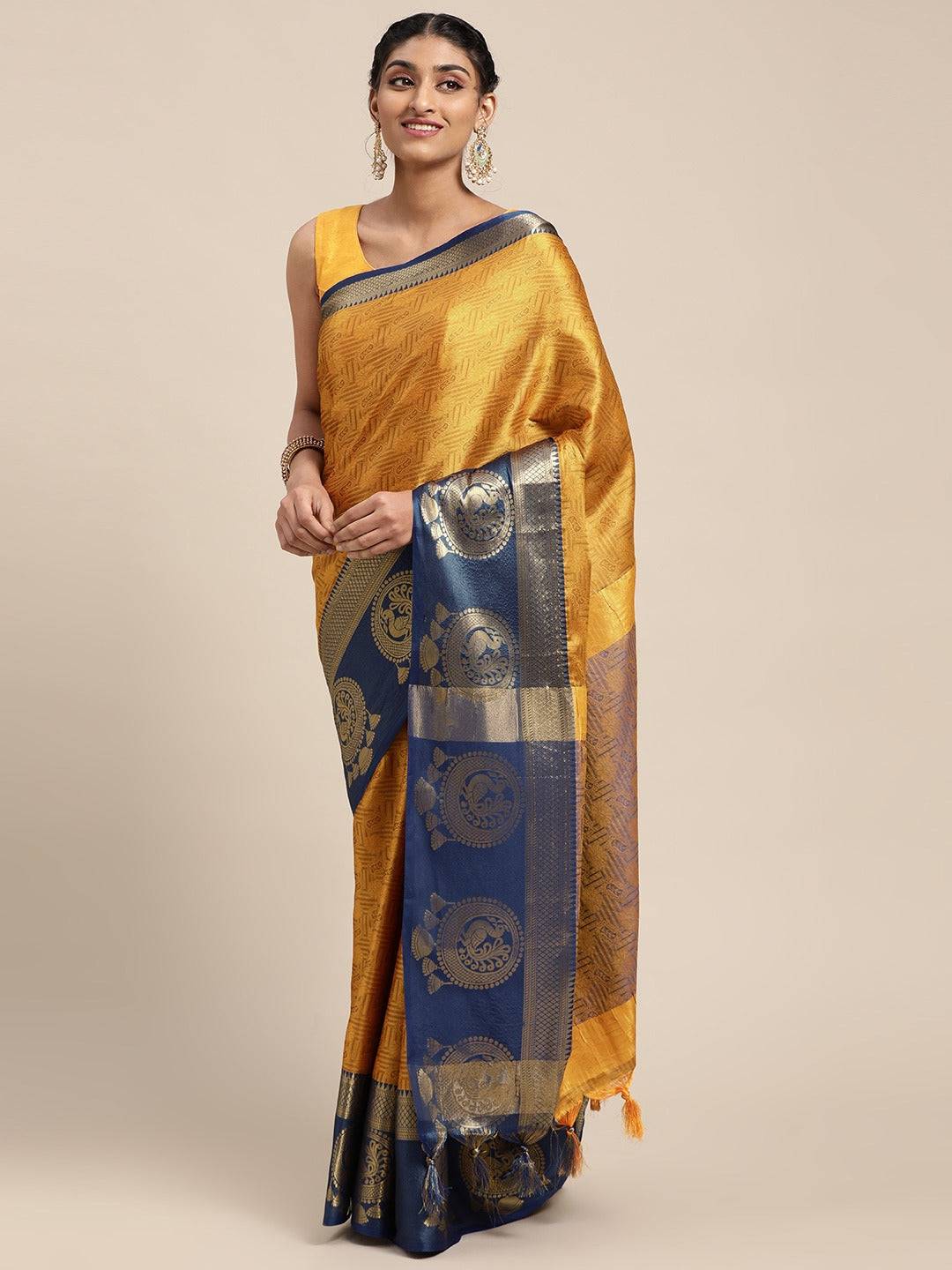 Uppada Cotton Silk Saree With Self Butti