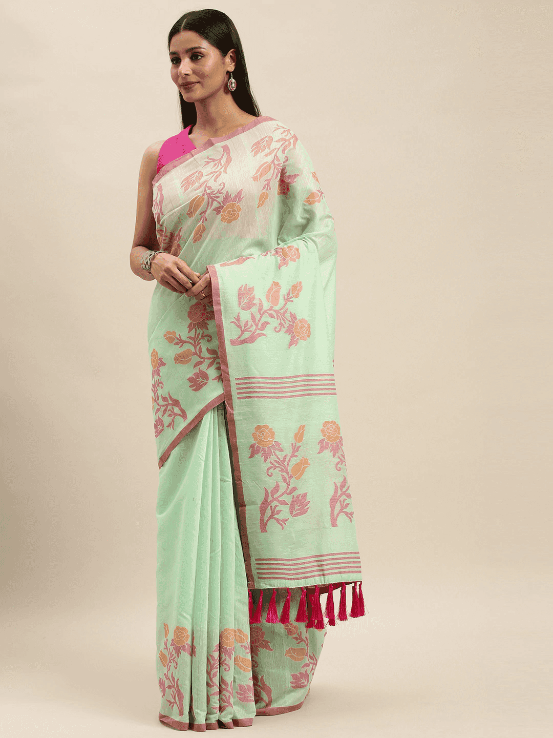 Cotton Silk Resham Minakari Sarees 