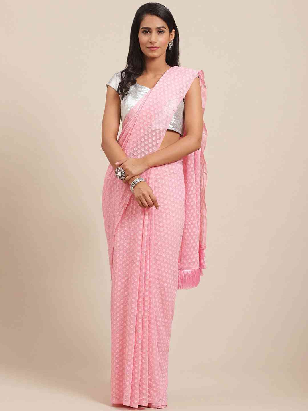 Pure Soft Georgette Self Weaving Saree 