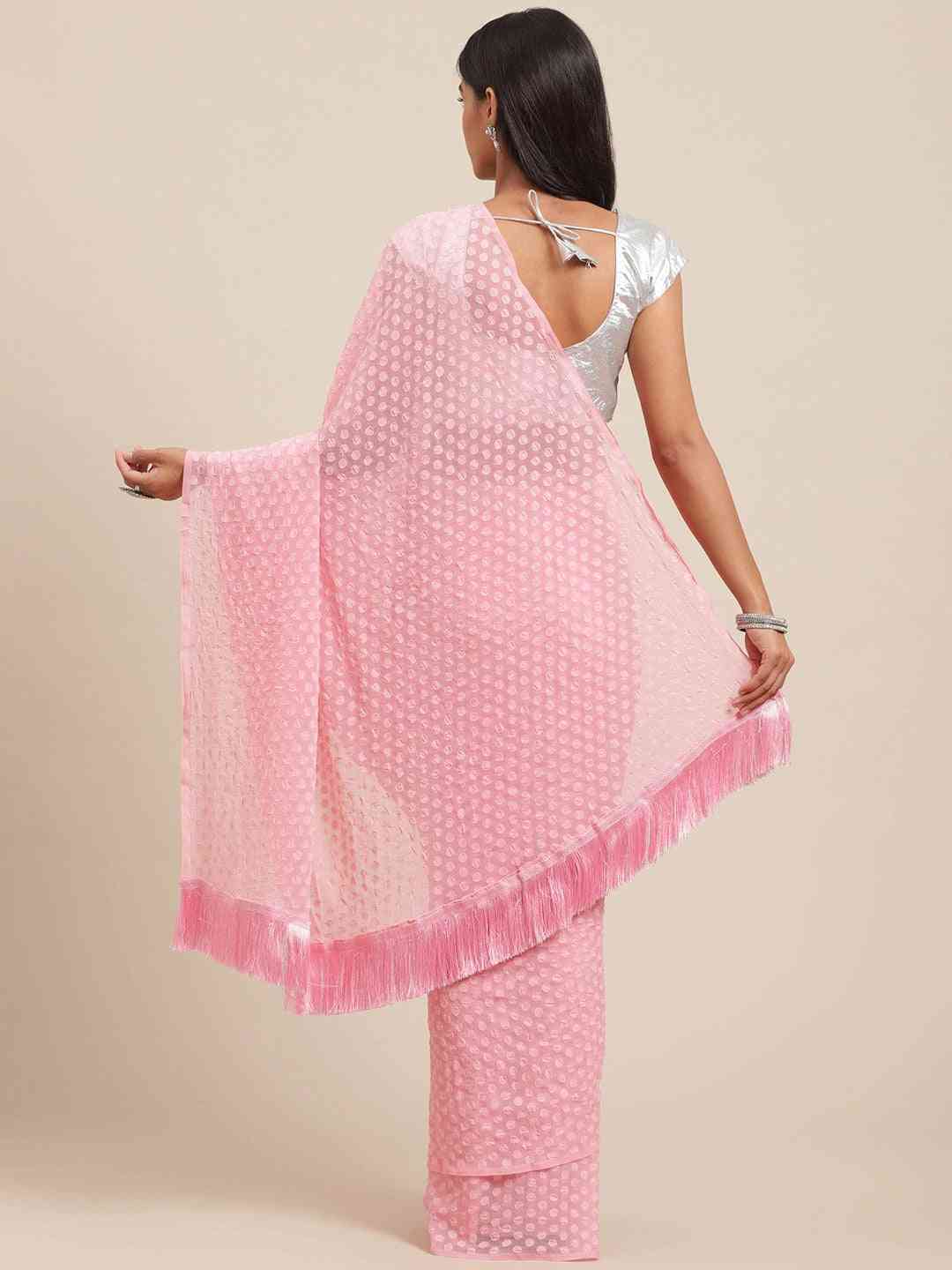 Pure Soft Georgette Self Weaving Saree 