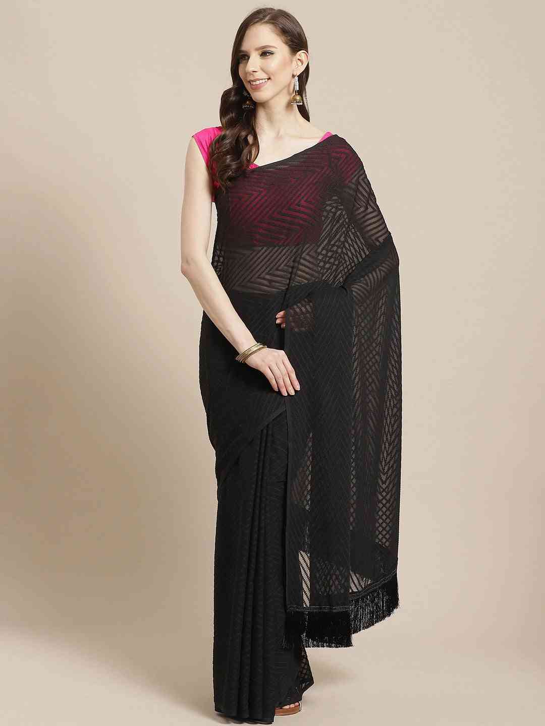 Pure Soft Georgette Self Weaving Saree 