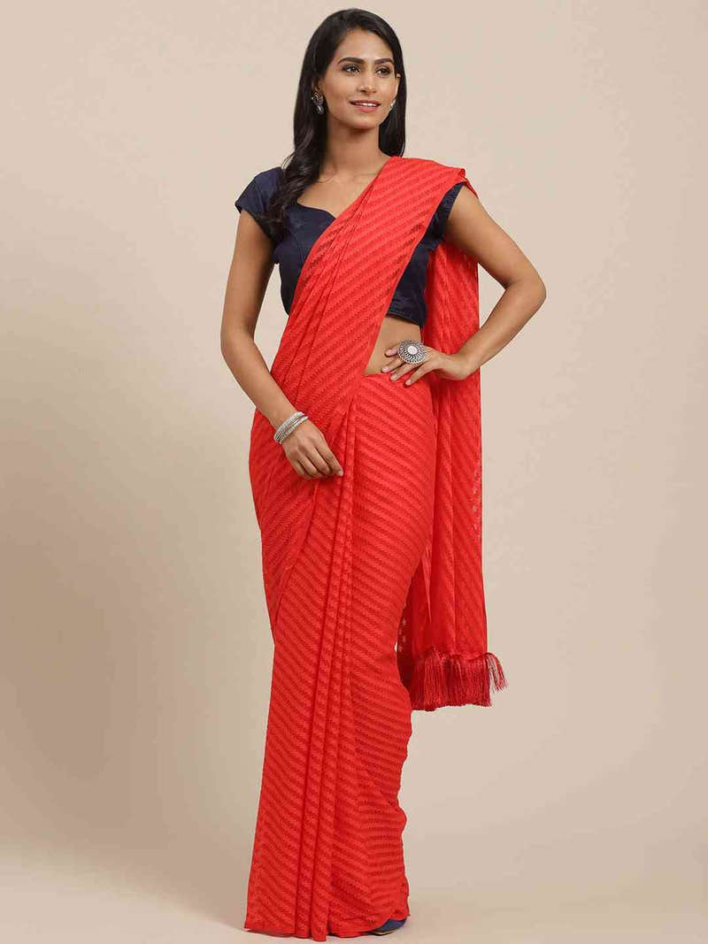 Soft Georgette Geometric Print Party Wear Saree