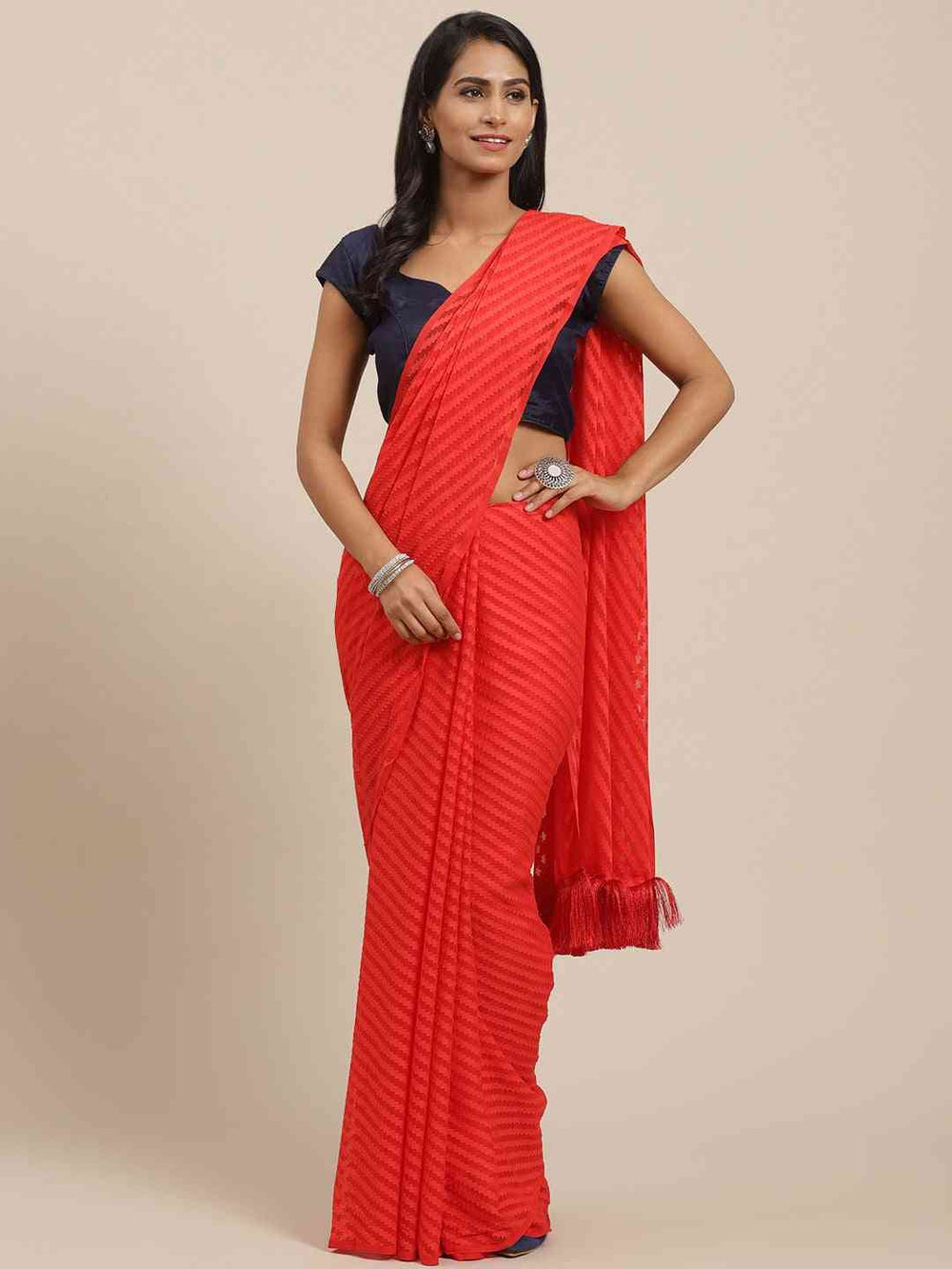 Pure Soft Georgette Self Weaving Saree 
