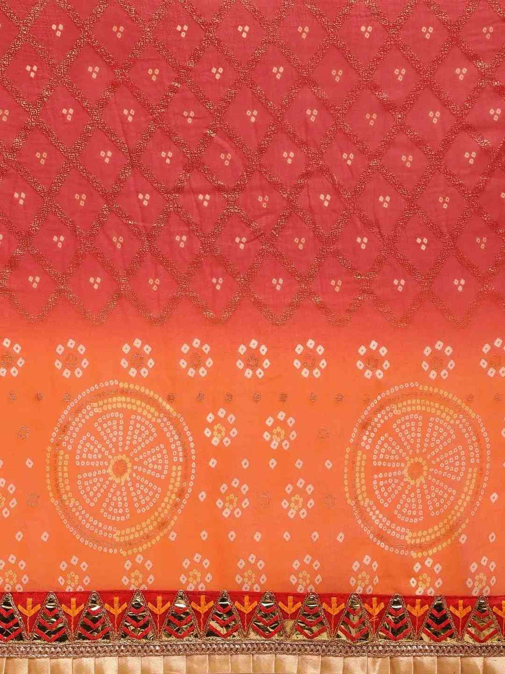 Poly Chiffon Foil & Bandhej Print Festive Saree
