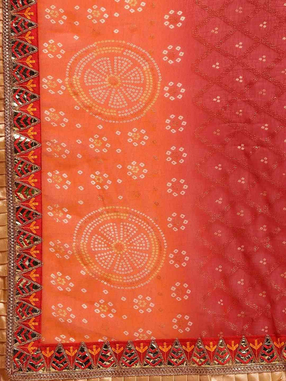 Poly Chiffon Foil & Bandhej Print Festive Saree