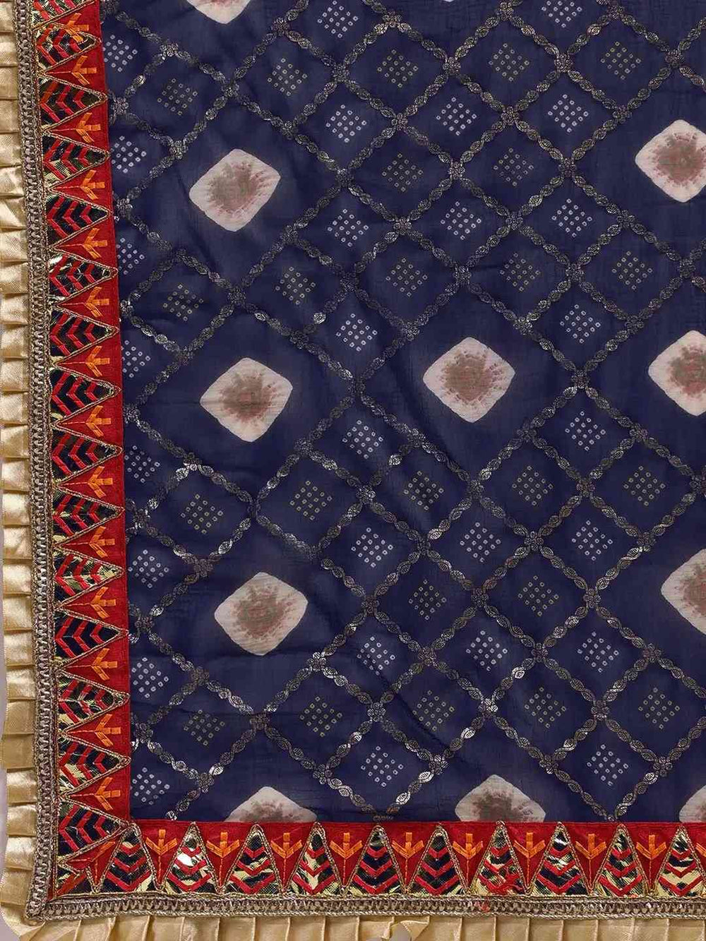Poly Chiffon Foil & Bandhej Print Festive Saree