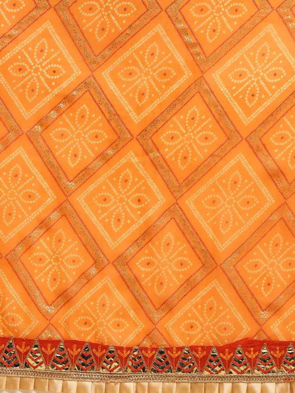 Poly Chiffon Foil & Bandhej Print Festive Saree