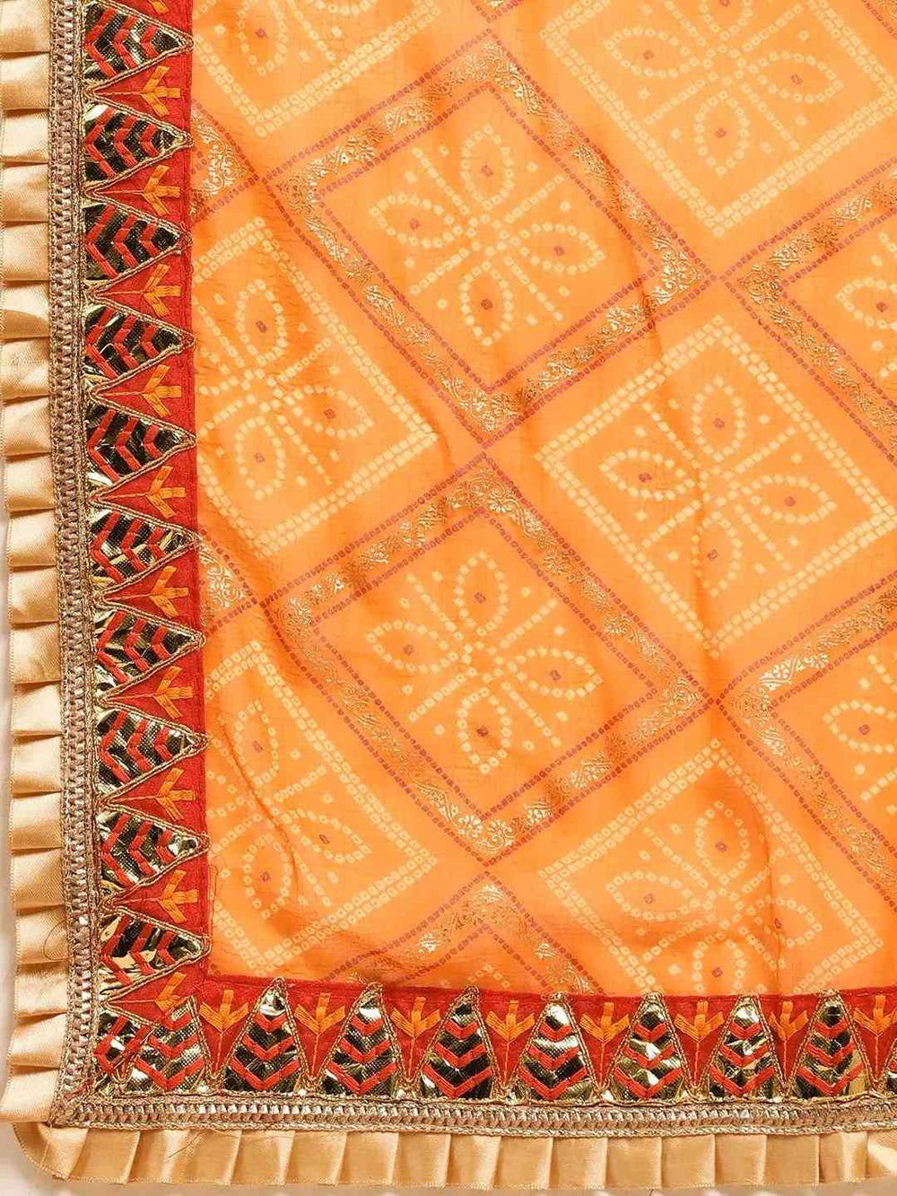 Poly Chiffon Foil & Bandhej Print Festive Saree