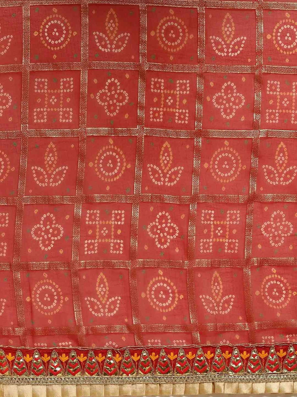 Poly Chiffon Foil & Bandhej Print Festive Saree