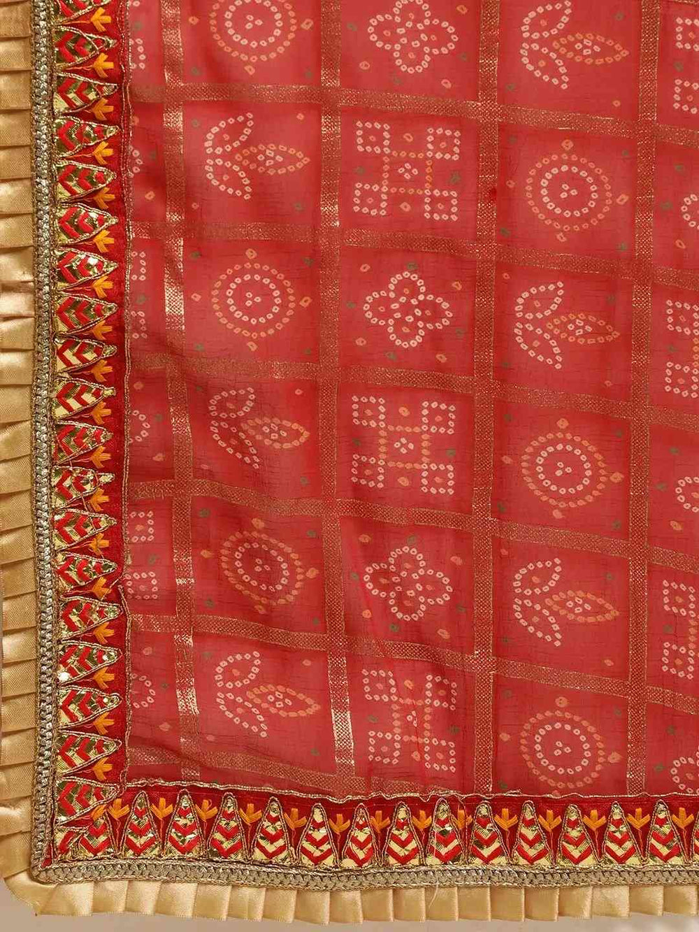 Poly Chiffon Foil & Bandhej Print Festive Saree