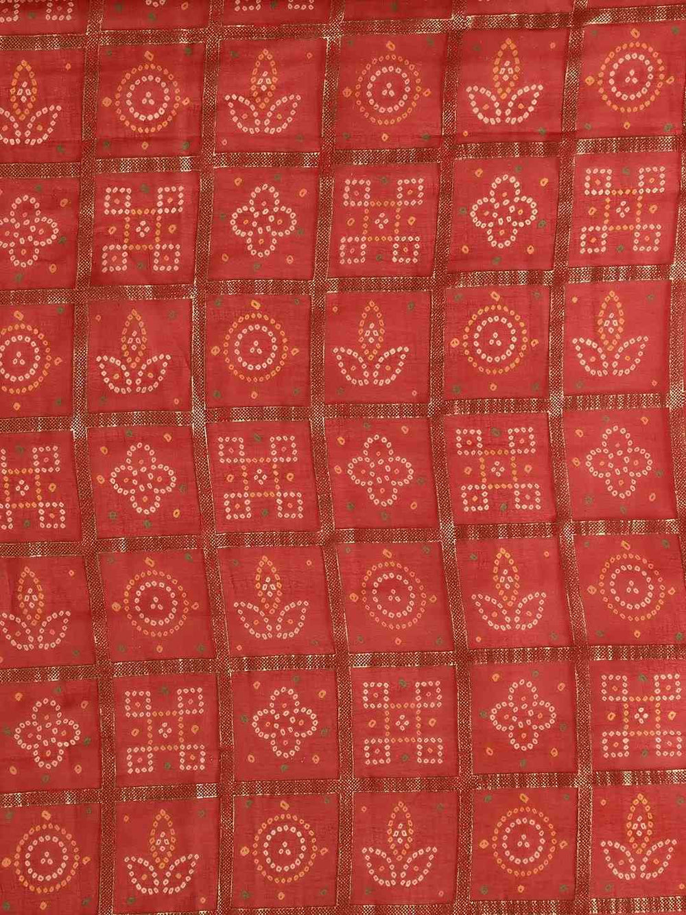 Poly Chiffon Foil & Bandhej Print Festive Saree