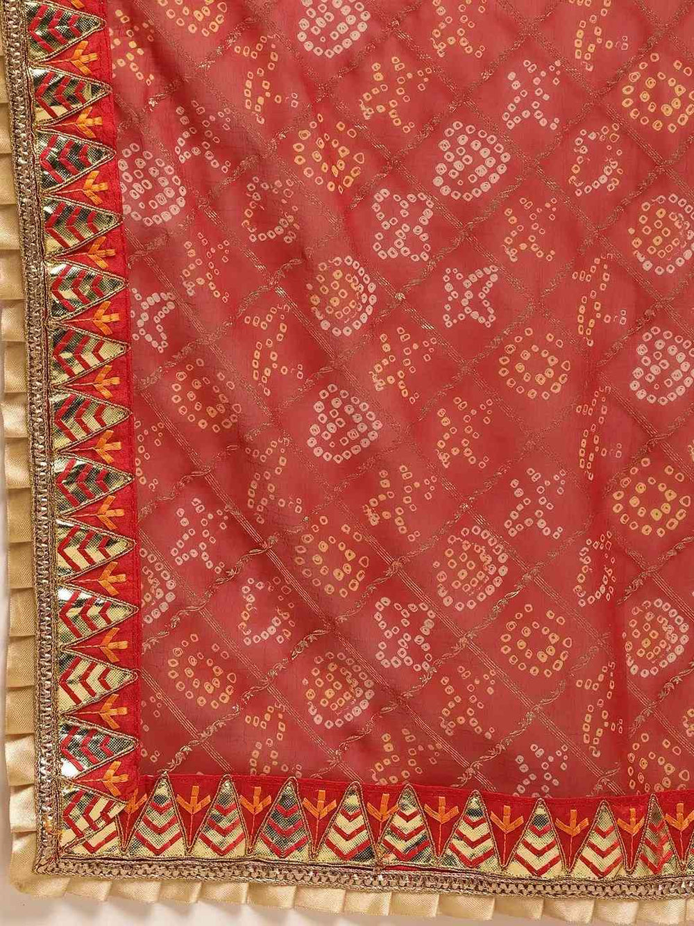 Poly Chiffon Foil & Bandhej Print Festive Saree