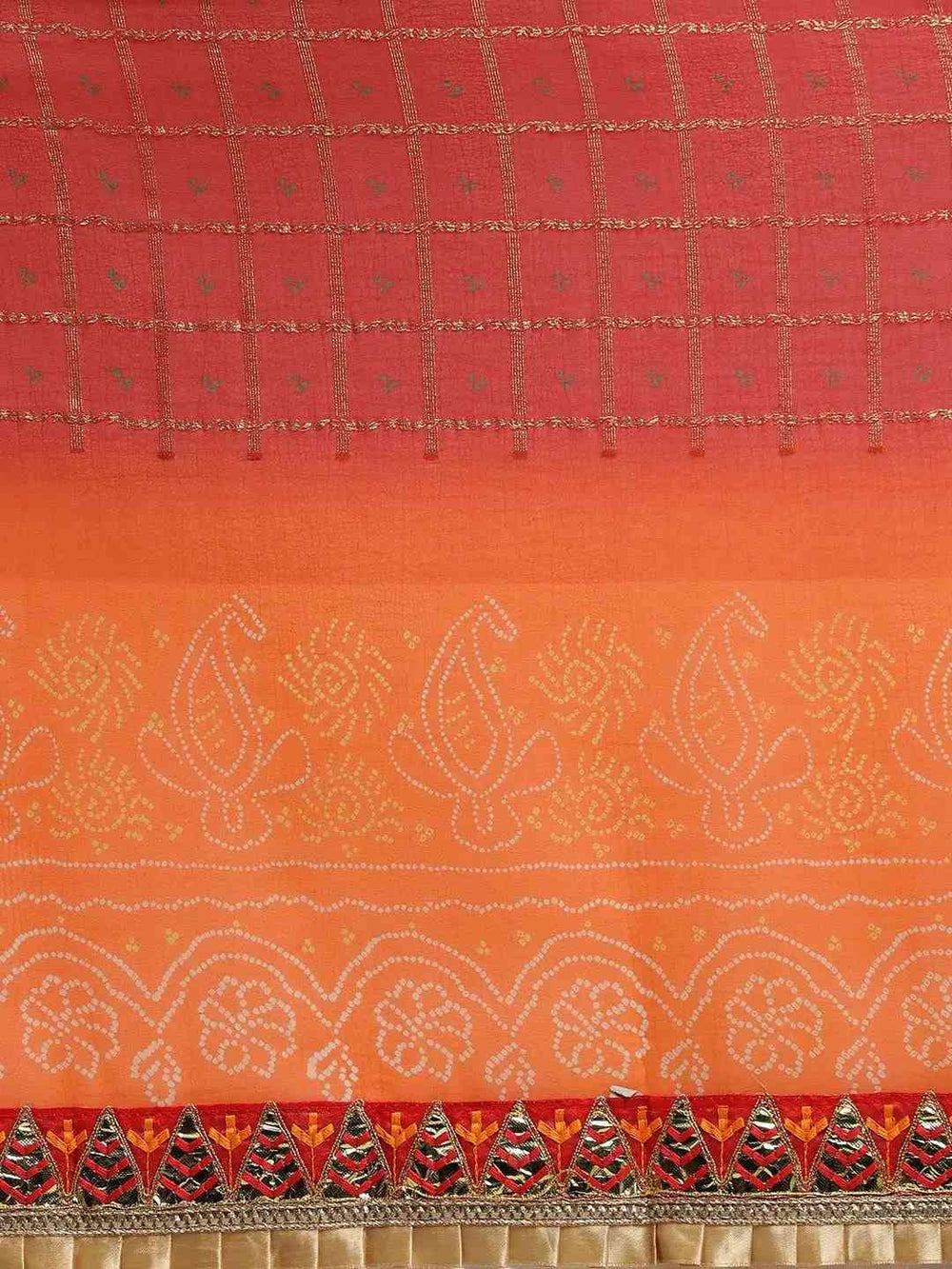 Poly Chiffon Foil & Bandhej Print Festive Saree