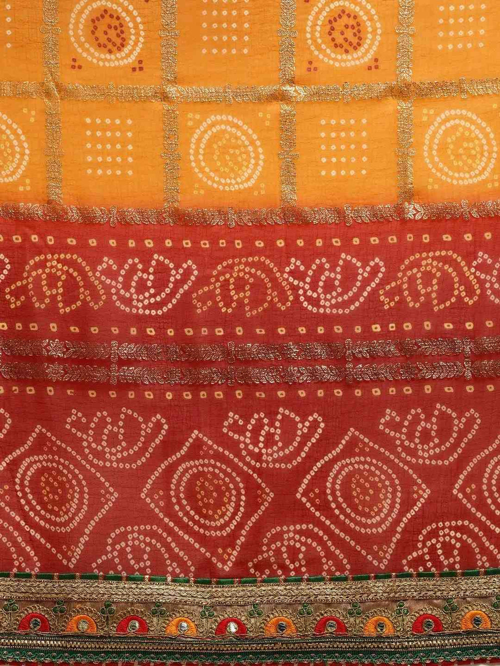 Poly Chiffon Foil & Bandhej Print Festive Saree