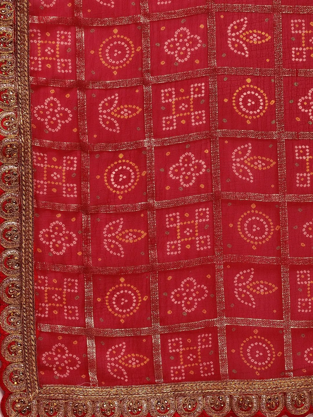 Beautiful Bandhani Printed Saree with Embellished Border