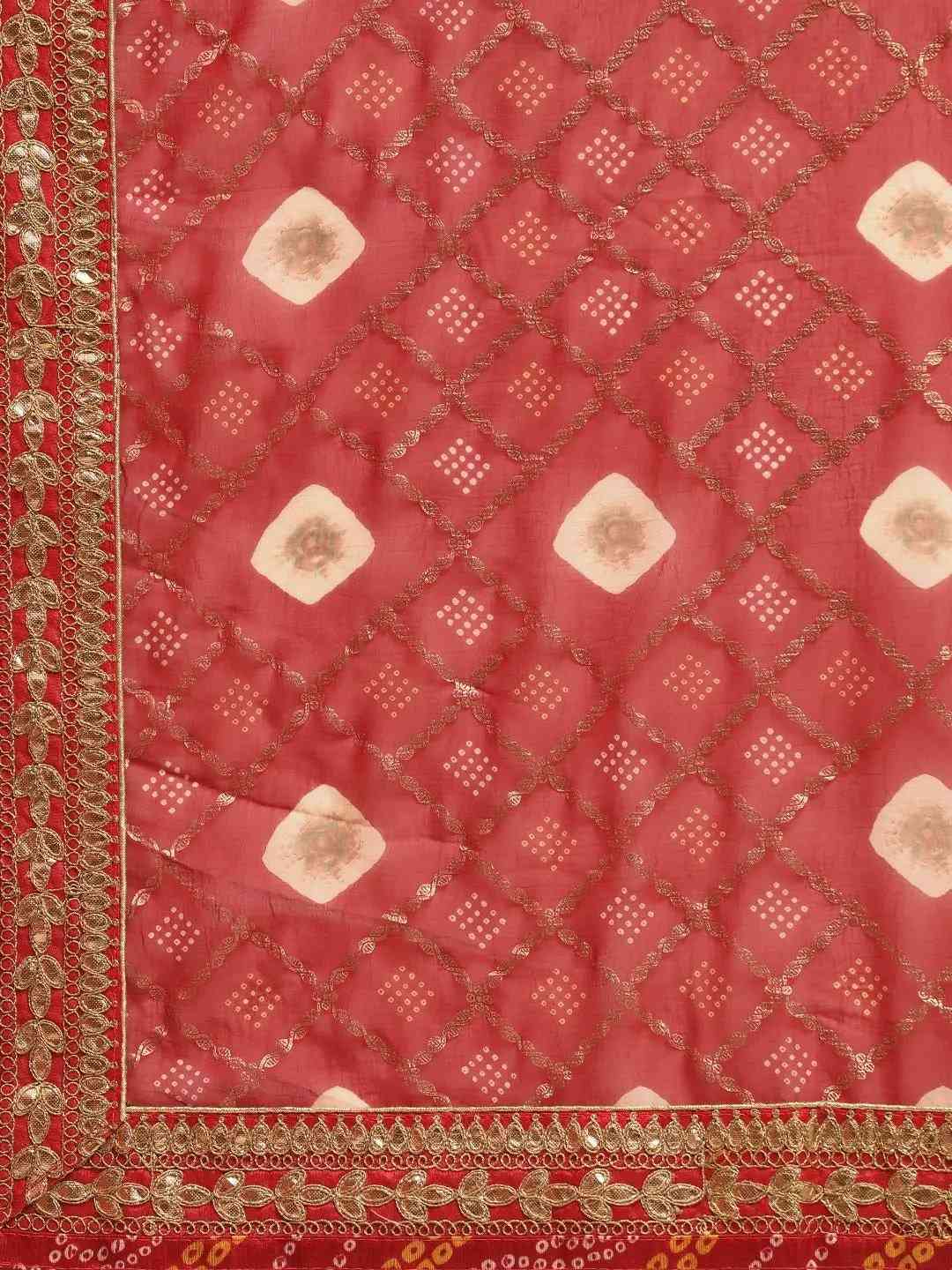 Poly Chiffon Gota Patti Work Saree