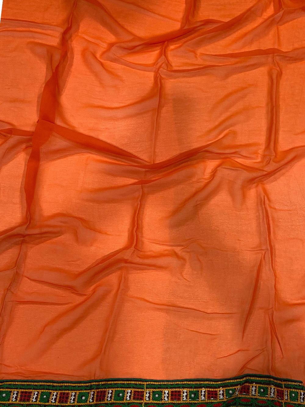 Orange Georgette Saree With Exquisite Katchi Work