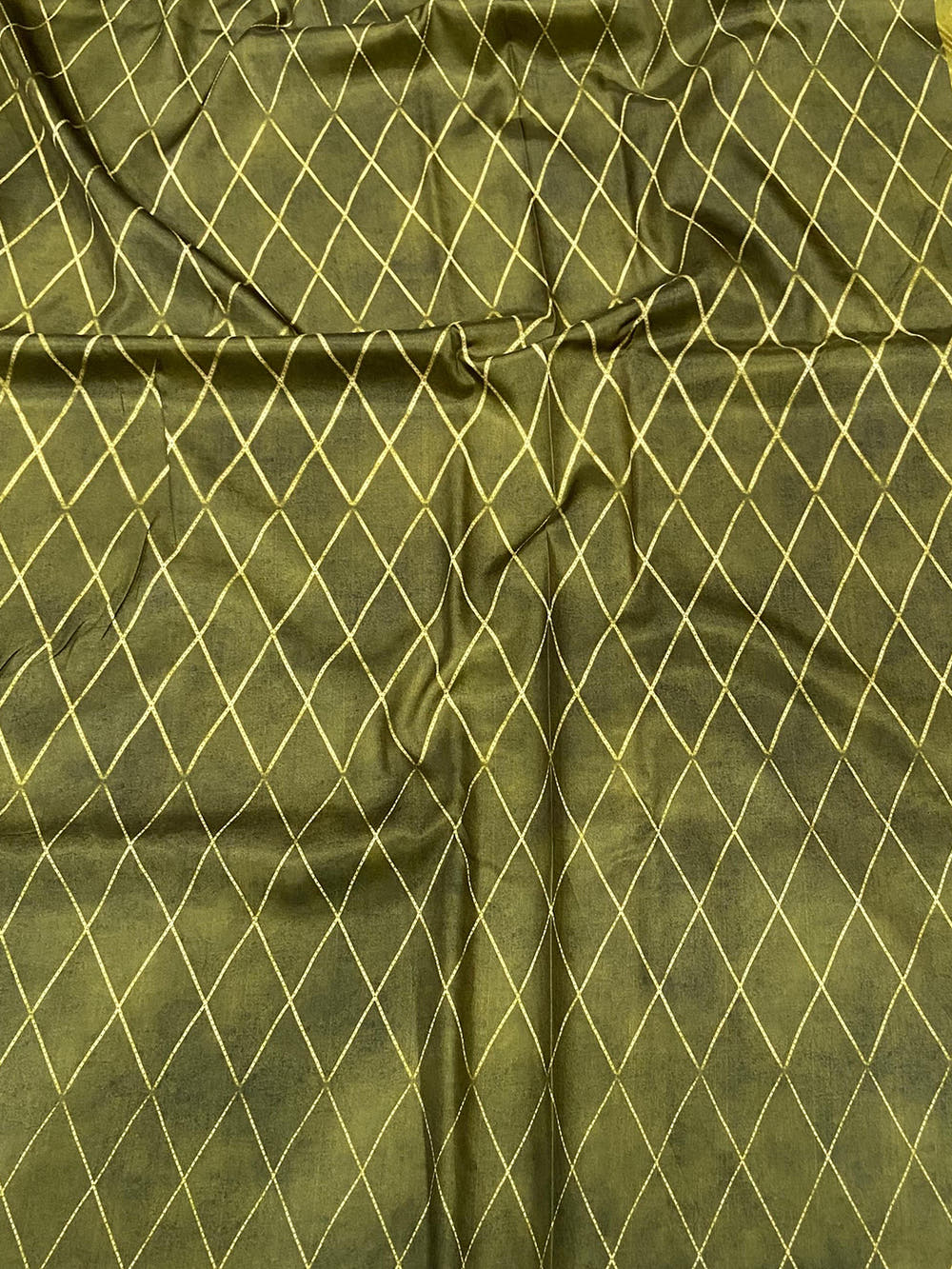 Olive Leheriya Gamthi Silk Sarees