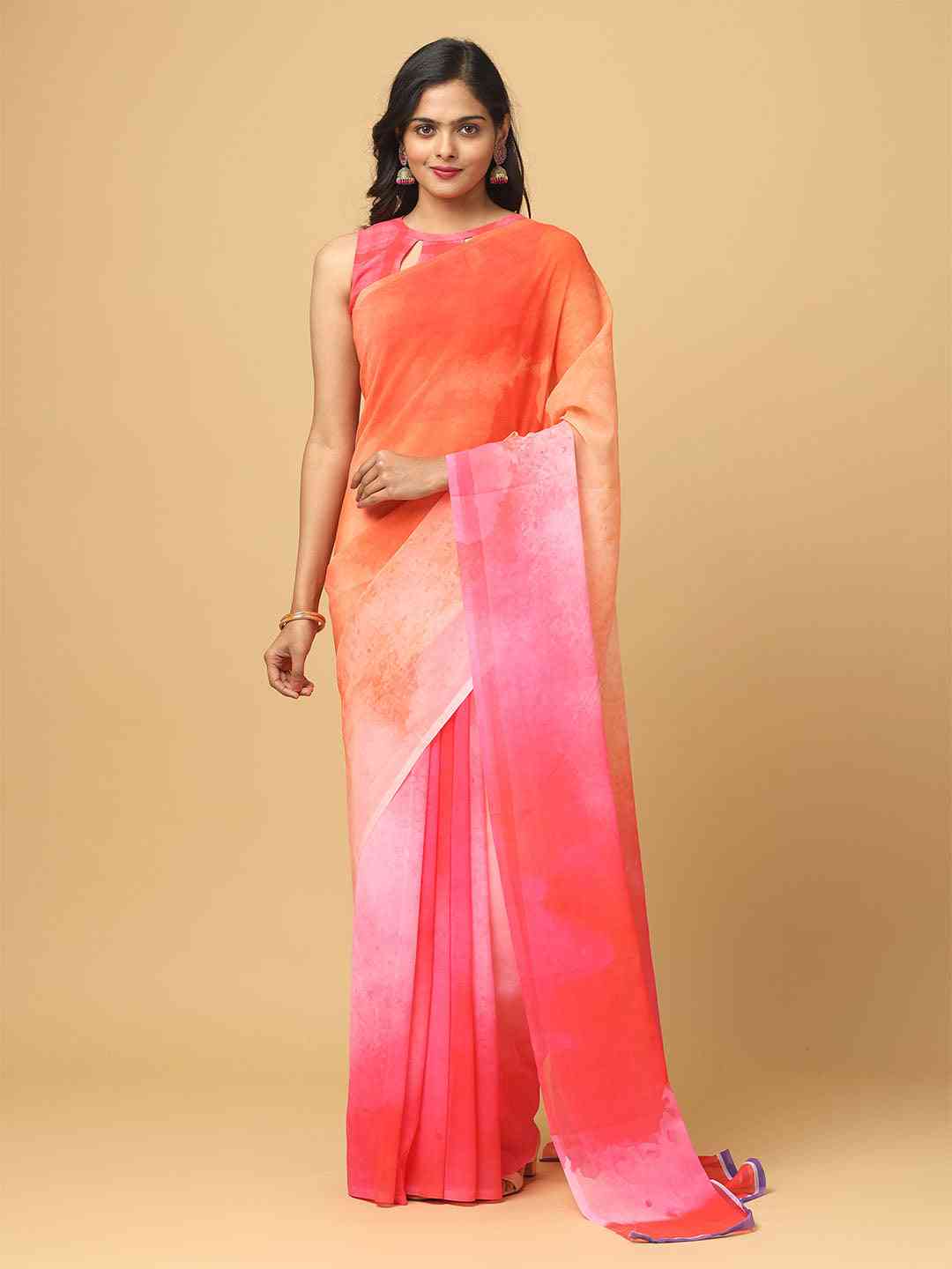 Ombre Soft Georgette Digital Print Party Wear Saree