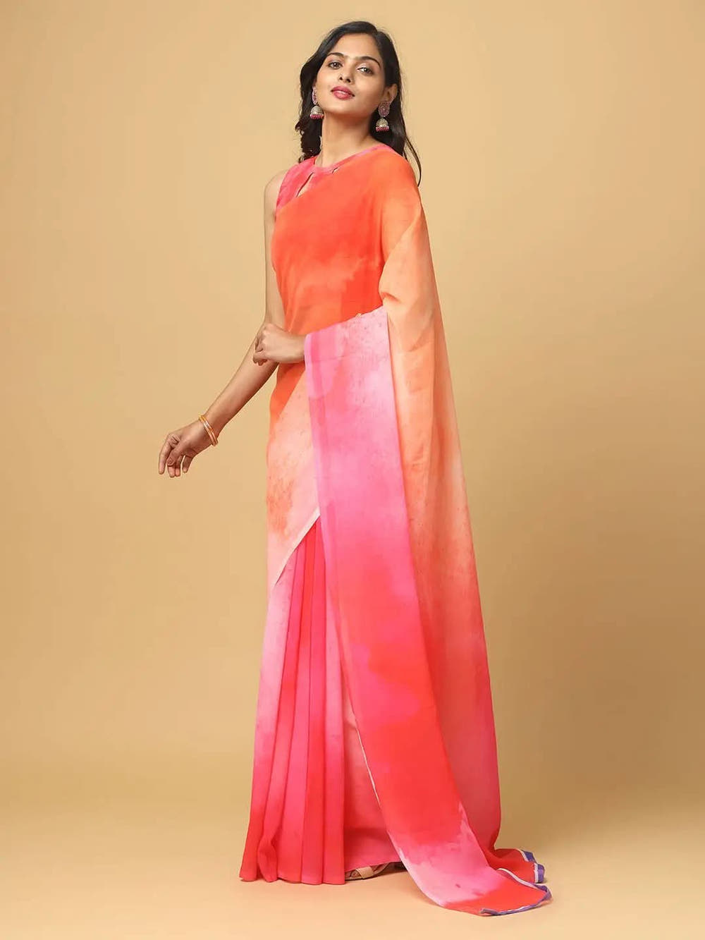 Ombre Soft Georgette Digital Print Party Wear Saree
