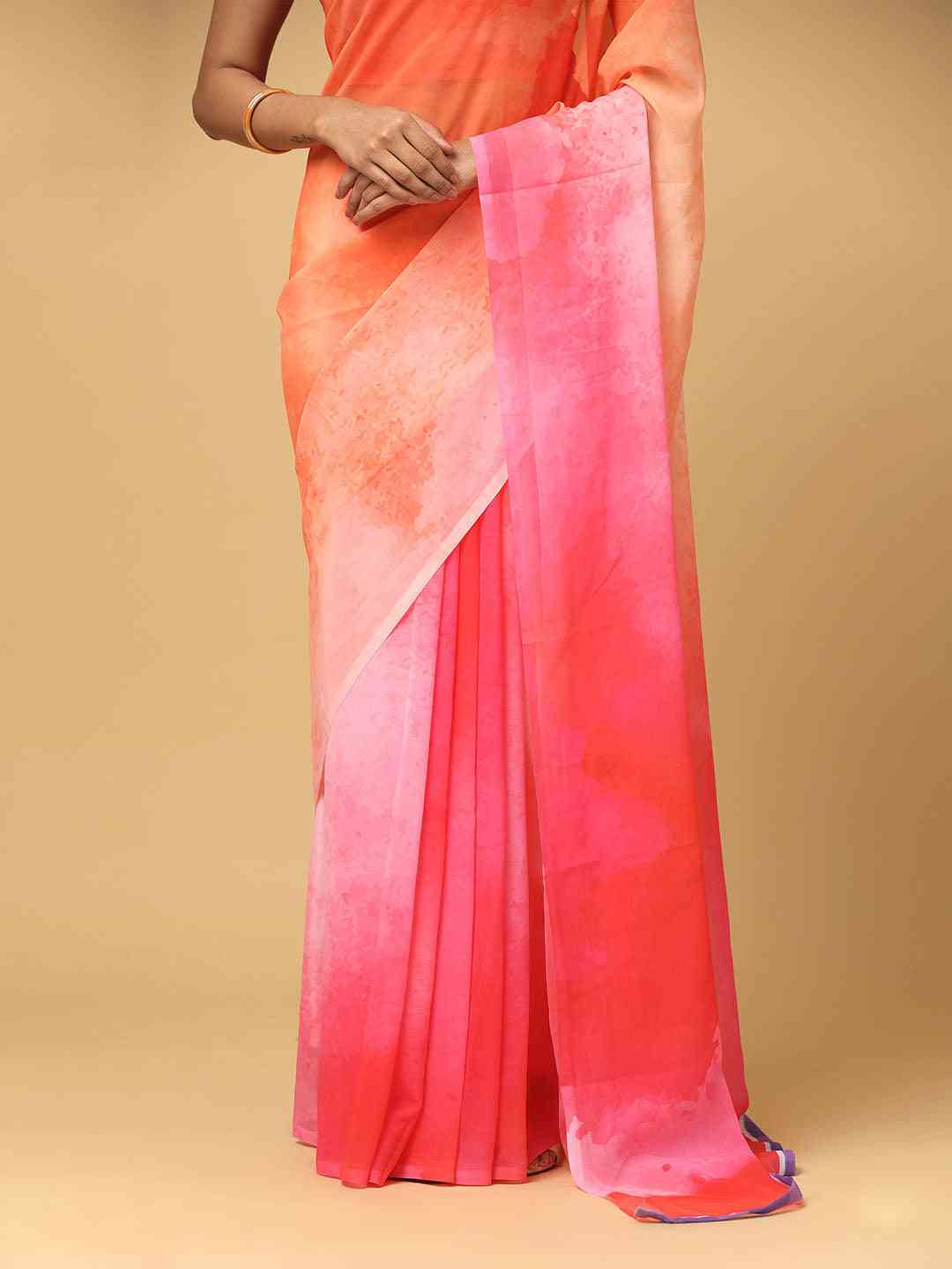 Ombre Soft Georgette Digital Print Party Wear Saree