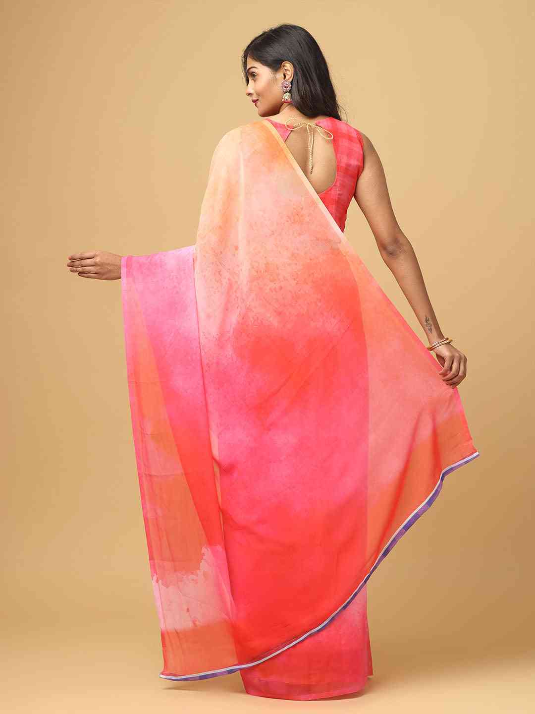 Ombre Soft Georgette Digital Print Party Wear Saree