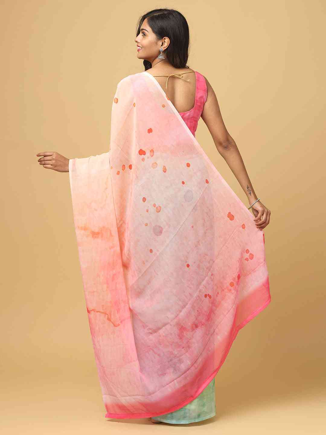  Ombre Soft Georgette Digital Print Party Wear Saree
