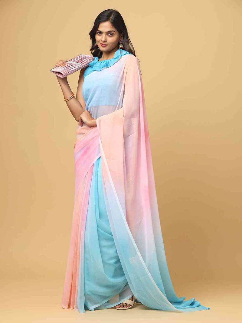 Ombre Soft Georgette Digital Print Saree