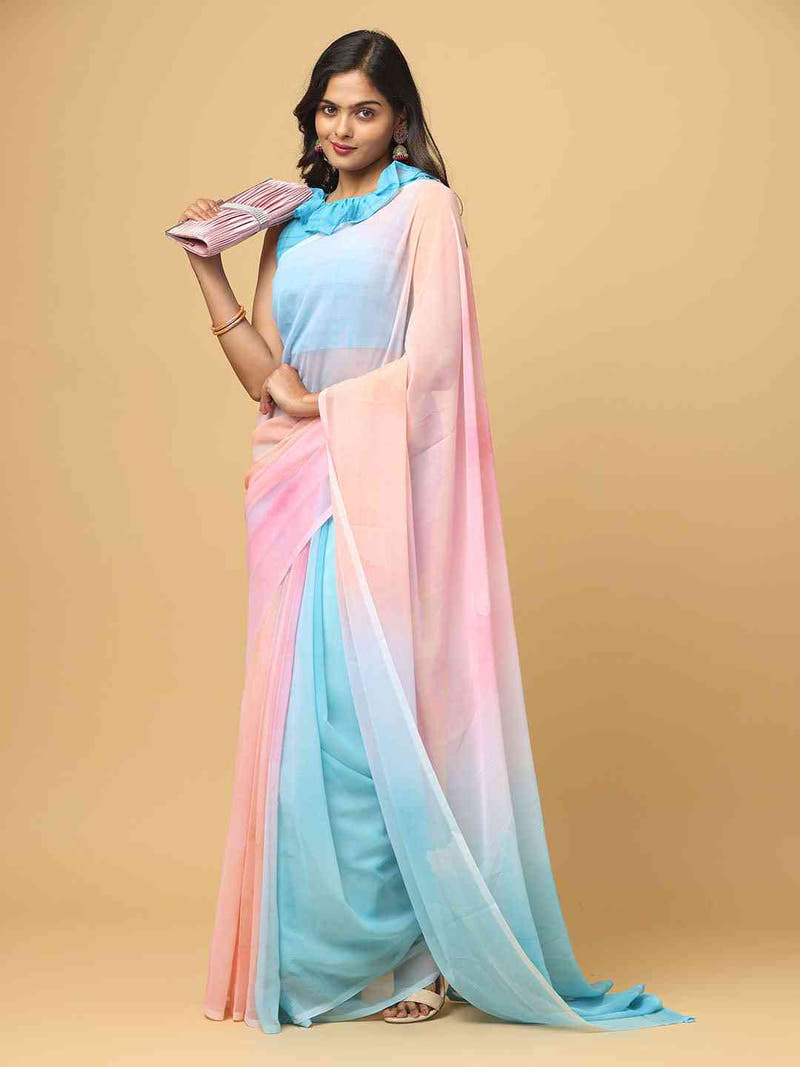 Ombre Soft Georgette Digital Print Party Wear Saree