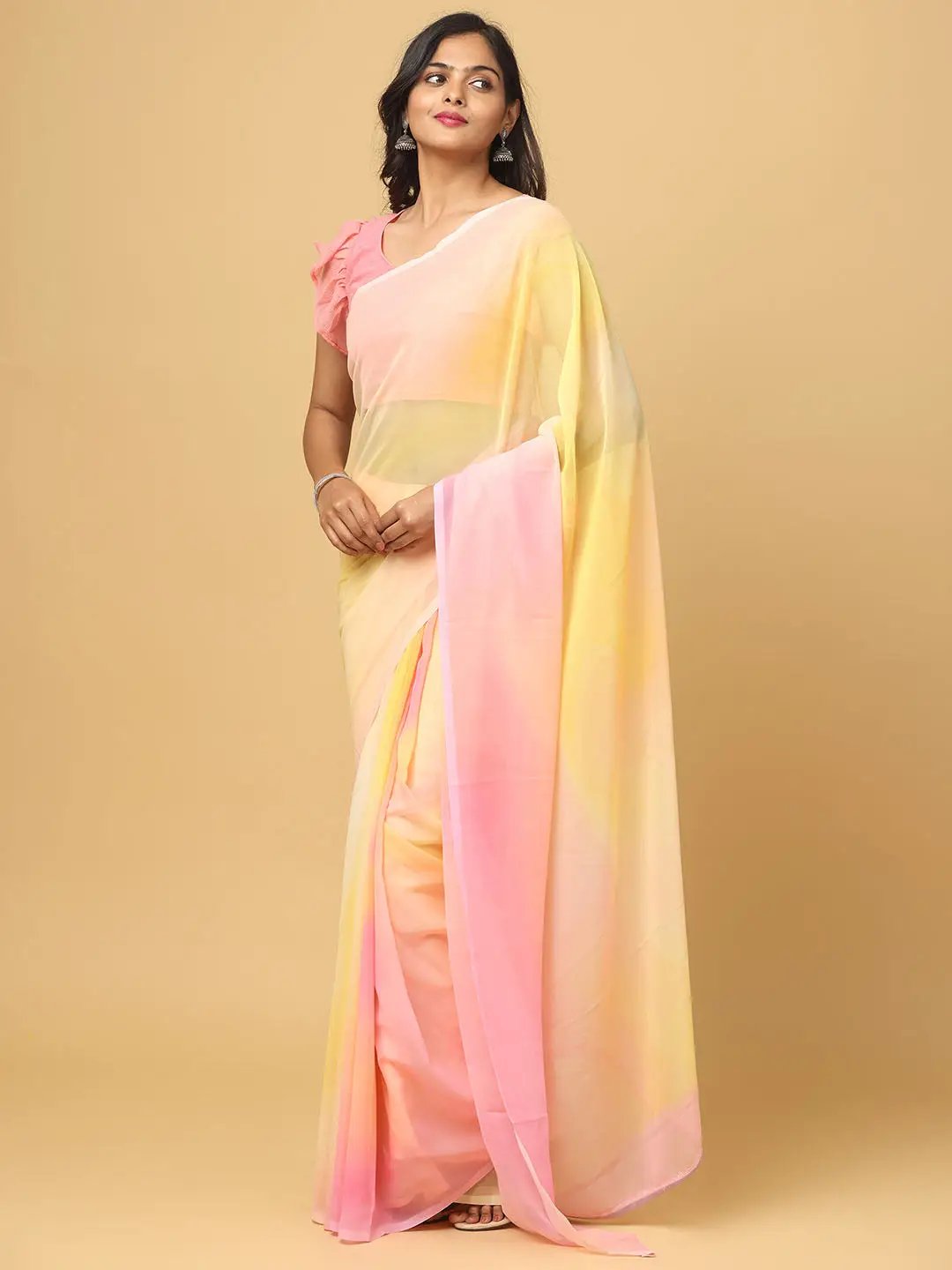 Ombre Soft Georgette Digital Print Party Wear Saree