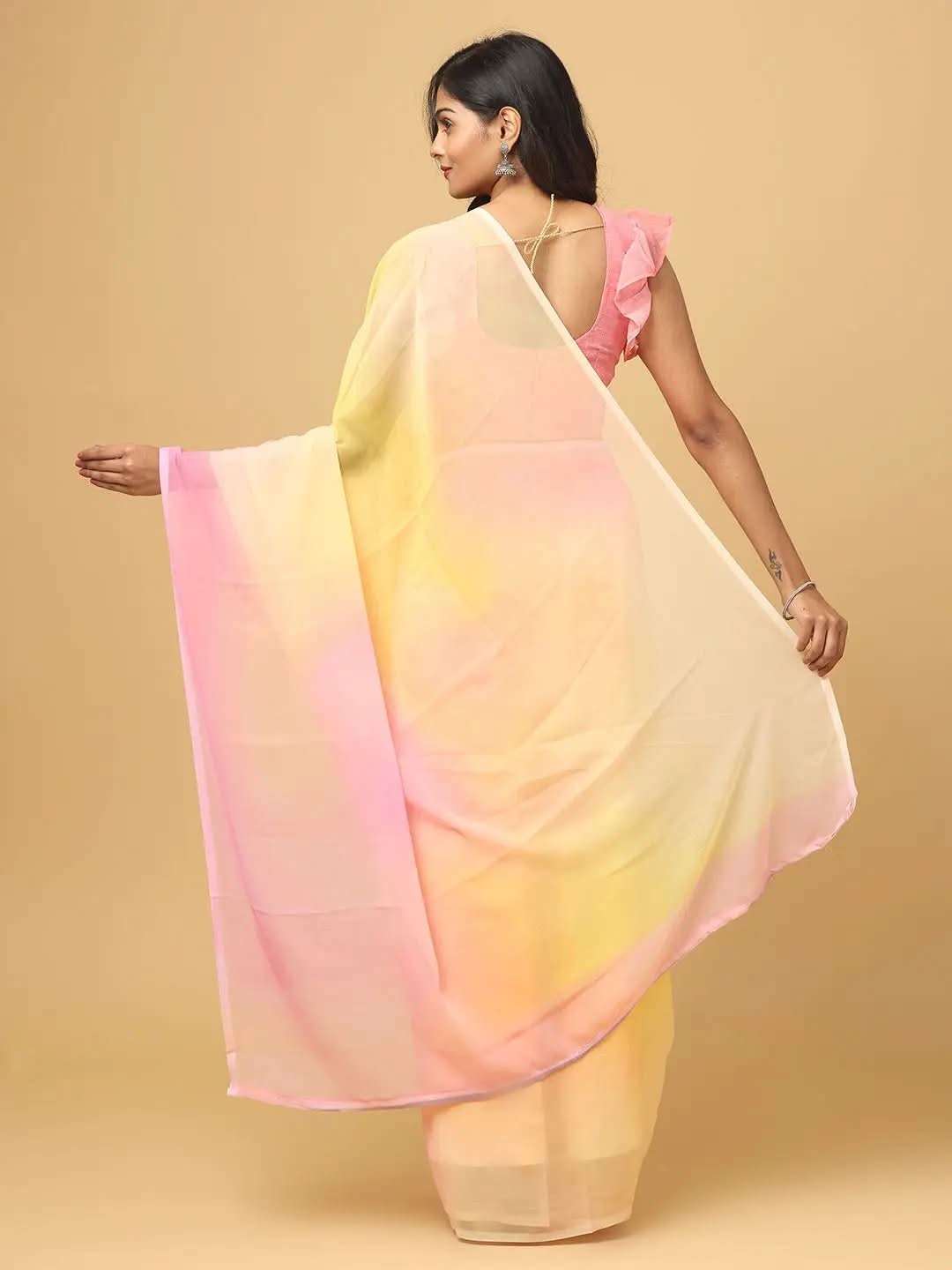 Ombre Soft Georgette Digital Print Party Wear Saree