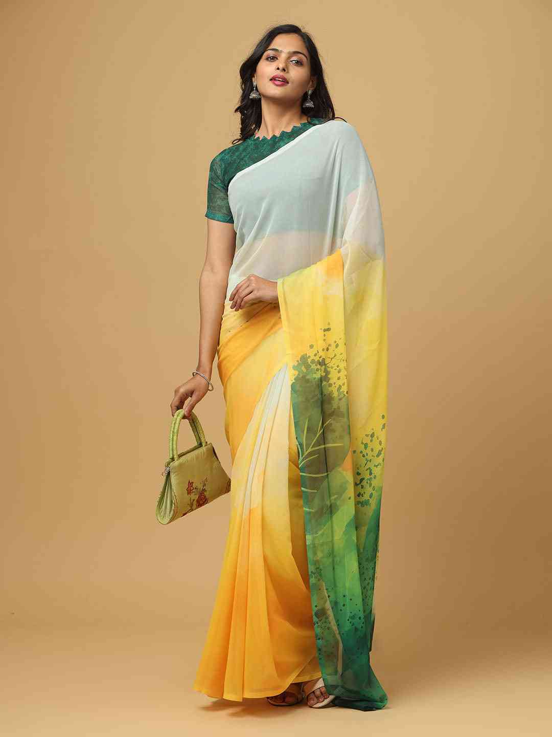 Ombre Soft Georgette Digital Print Party Wear Saree