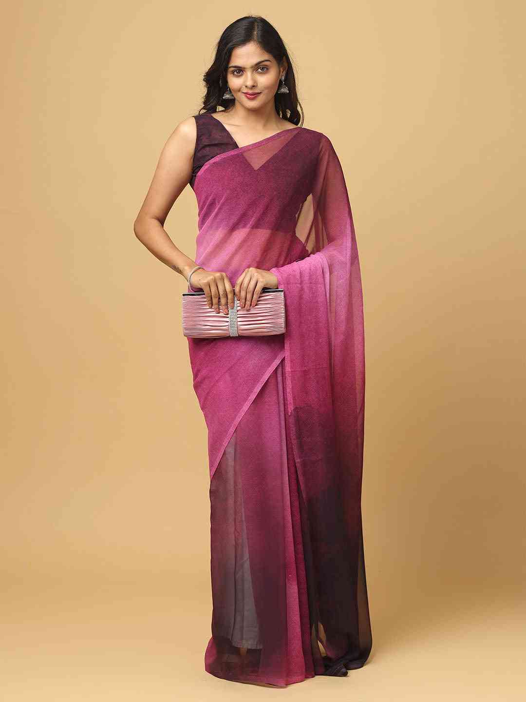 Ombre Soft Georgette Digital Print Party Wear Saree