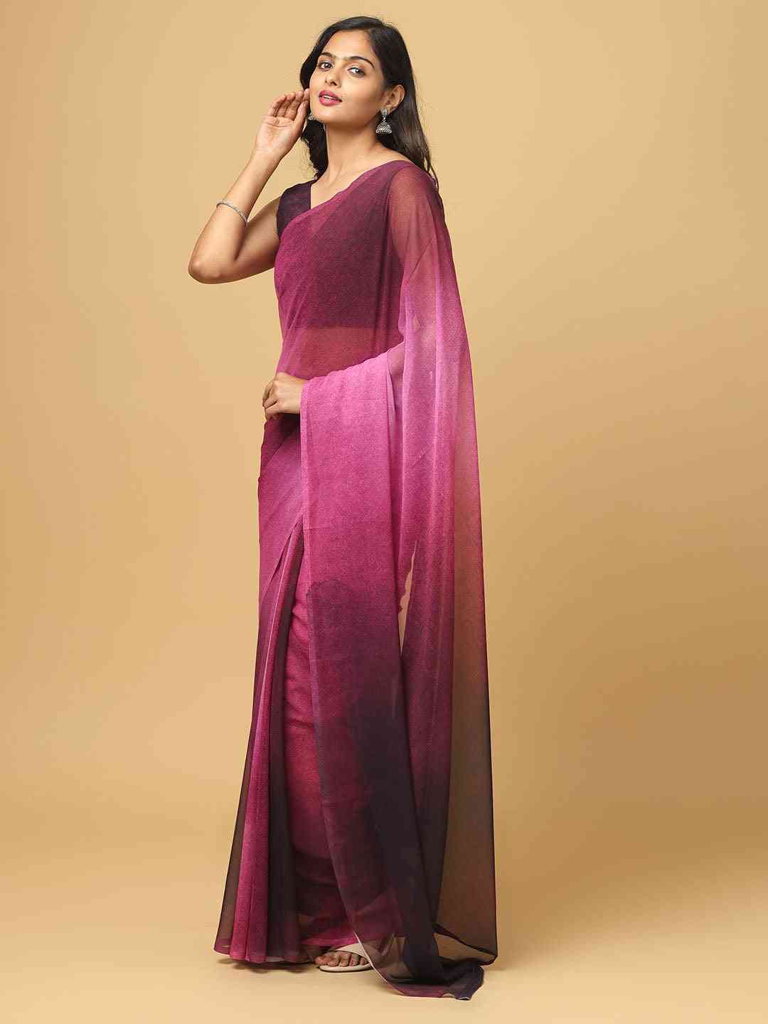 Ombre Soft Georgette Digital Print Party Wear Saree