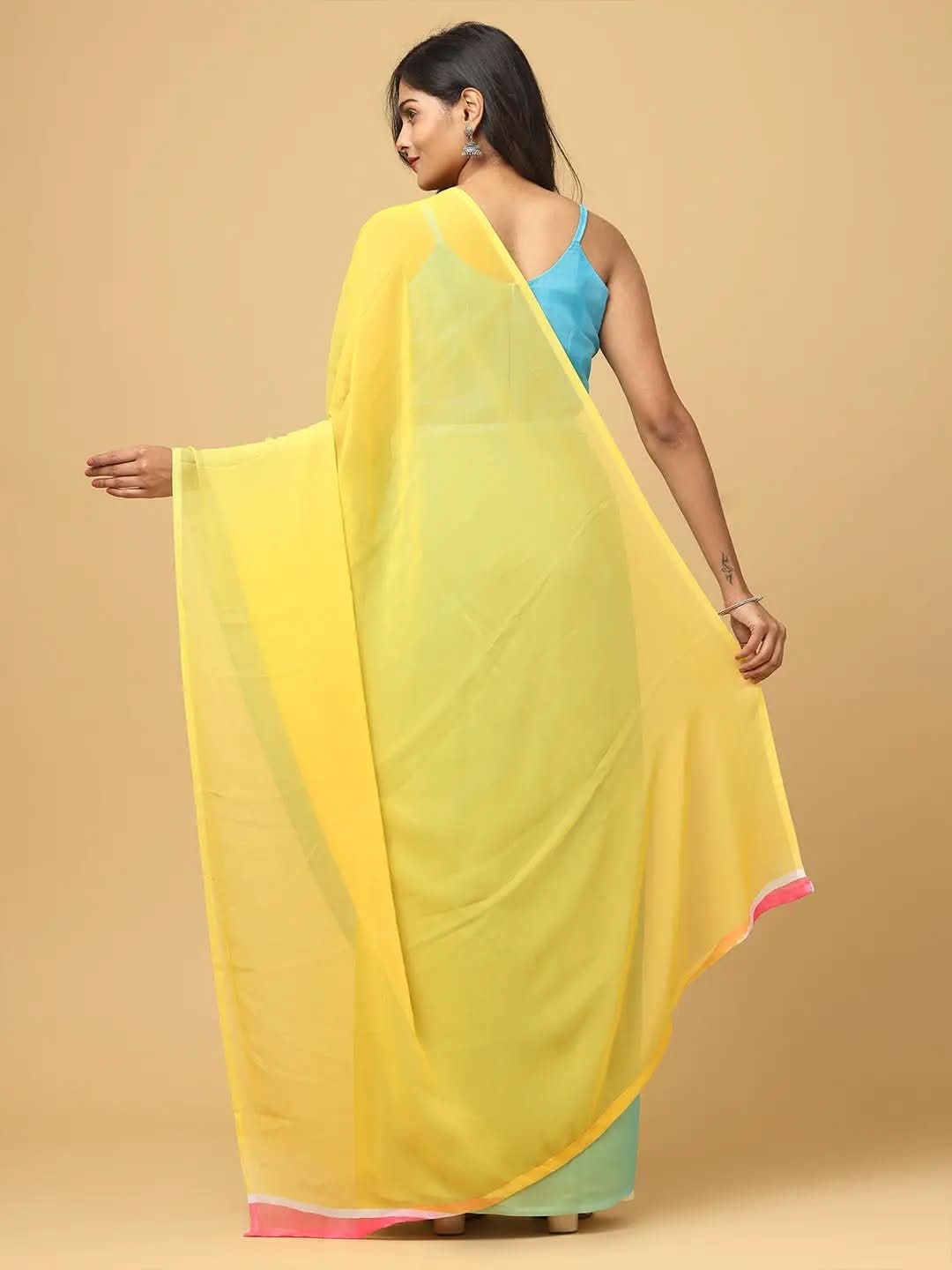  Ombre Soft Georgette Digital Print Party Wear Saree
