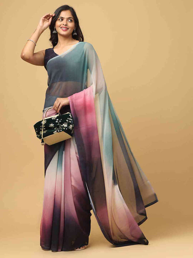 Ombre Soft Georgette Digital Print Saree