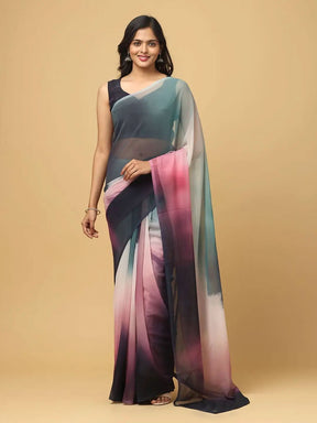  Ombre Soft Georgette Digital Print Party Wear Saree