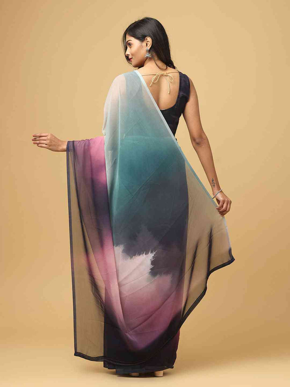  Ombre Soft Georgette Digital Print Party Wear Saree