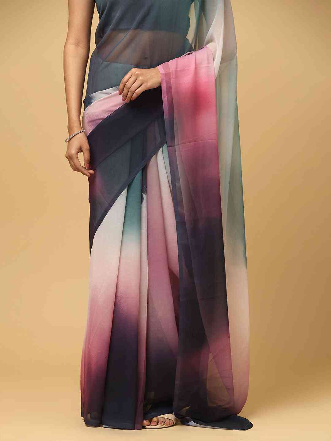  Ombre Soft Georgette Digital Print Party Wear Saree
