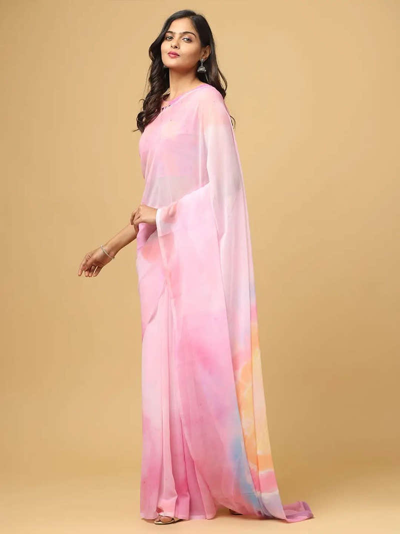 Ombre Soft Georgette Digital Print Saree
