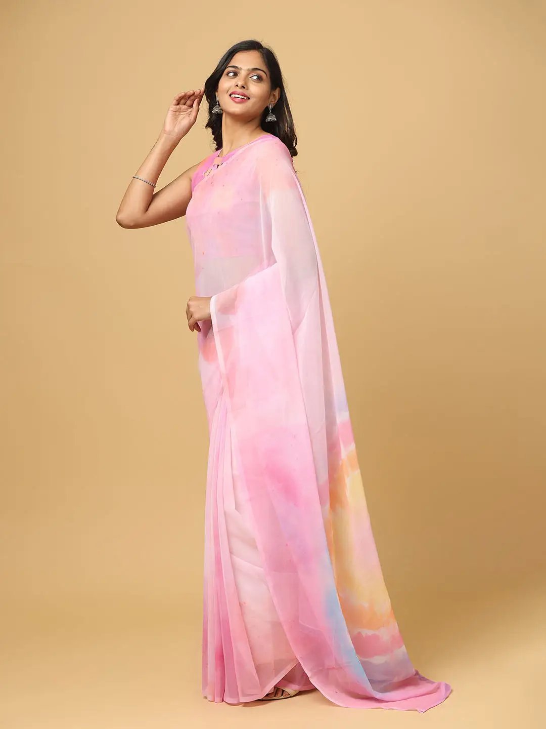Ombre Soft Georgette Digital Print Party Wear Saree