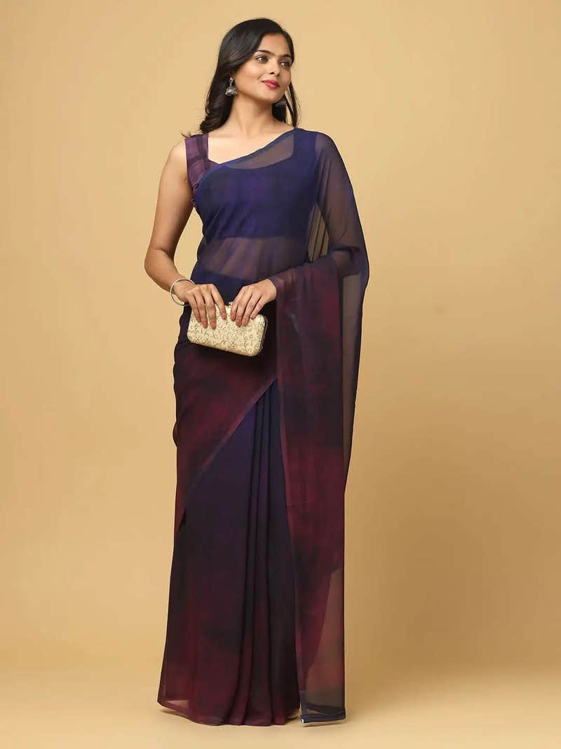 Ombre Soft Georgette Digital Print Saree
