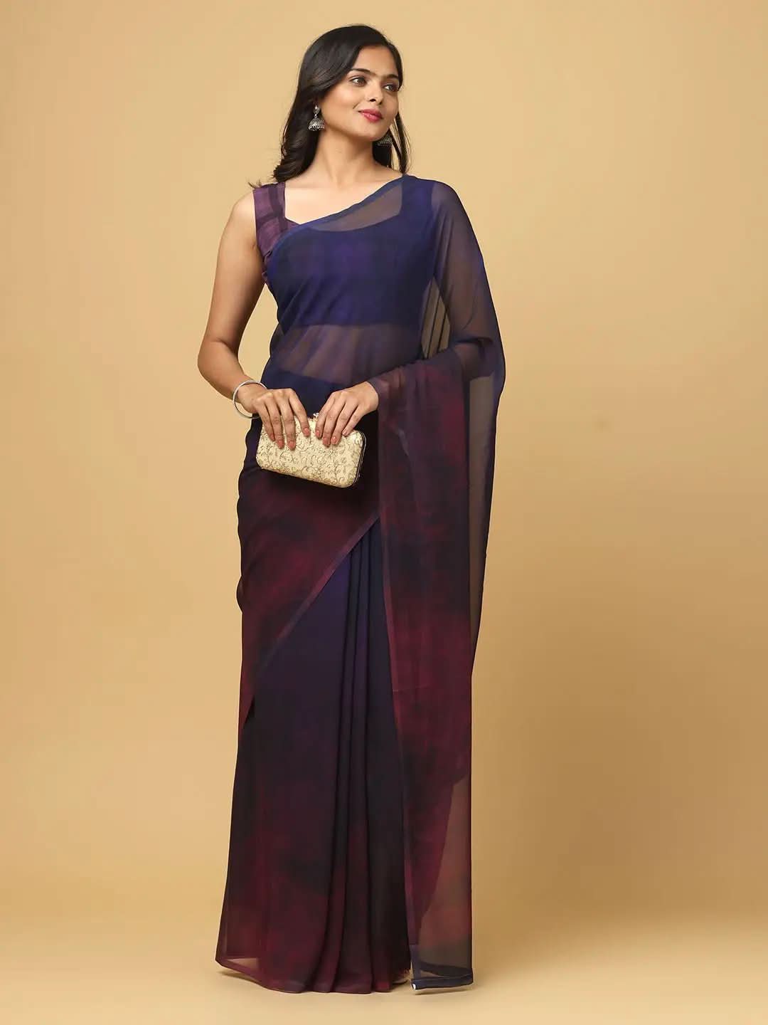 Ombre Soft Georgette Digital Print Party Wear Saree