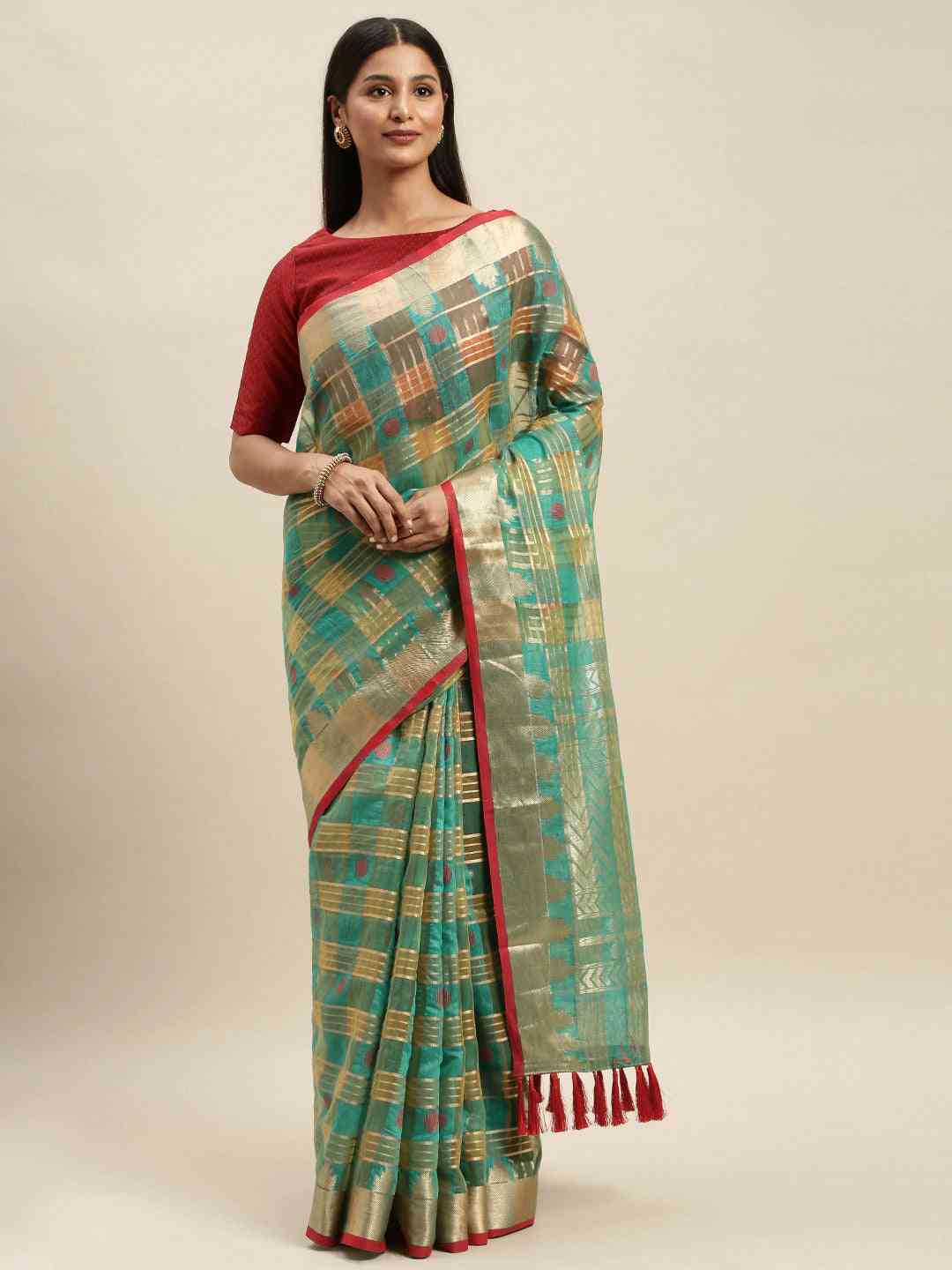 Festive Soft Orgenza Zari Weaving Saree