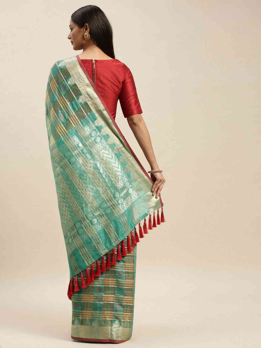 Festive Soft Orgenza Zari Weaving Saree