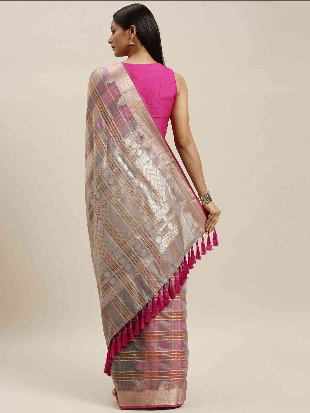 Festive Soft Orgenza Zari Weaving Saree
