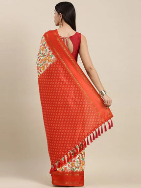 Lastest Flower Digital Print Soft Silk Saree