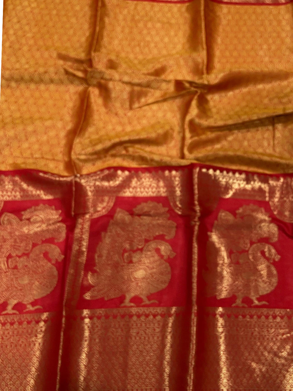 Cream Banarasi Silk Saree With Kanchi Pattu Border